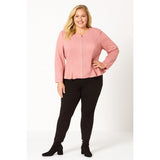 Lane Bryant Ultra Suede Peplum Jacket 24W Pink Zip Front