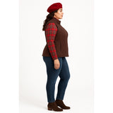 Salon Z Real Clothes Quilted Corduroy Vest Brown Size 16