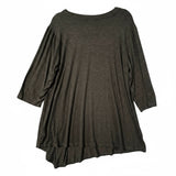 MISIA 3X Lightweight Rayon Blend Tunic Top with Wood Buttons & Shark Bite Hem