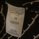 Jessica Simpson 3X Black & Ivory Striped Fit & Flare Dress – Flirty & Fun