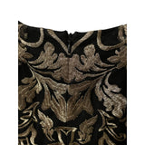 Prelude Black & Gold Metallic Embroidered Top with Bell Sleeves – Size Large