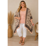 ANA A New Approach Boho Paisley Kimono Duster One Size Beige Pink Rayon