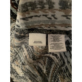 Kasper X Large Open Front Cardigan – Abstract Chocolate, Silver & Tan Print