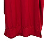 2XL Red Hooded Midi Dress Pockets Banded Hem Stretch