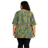 Attitudes by Renee 4X Tropical Print Tunic Top with Pockets