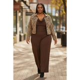 Jill Alexander Chocolate Brown Plus Size Jumpsuit – Sizes 2X