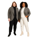 Talbots Black Ivory Cocoon Cardigan 3X – Cozy Knit Open Front