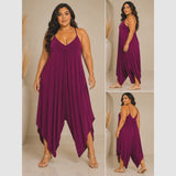May + Maya XXL Magenta Draped Harem Jumpsuit Boho Resort Lagenlook Rayon