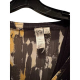Emma & Michelle Sheer Overlay Dress Size 14 Black Gold Blouson