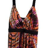 Pyramid Collection Boho Tie-Dye Maxi Dress 1X Pink Orange Black - Style Plus Consignment Boutique
