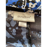 Avenue Plus Size 22/24 Coblat Blue, Black and White Print Dress – Flirty & Chic
