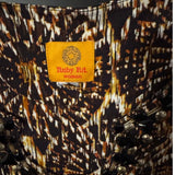 Ruby Rd. 3X Beaded Neckline Abstract Print Top Brown Black White