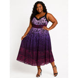Lane Bryant Size 18W Purple Floral Ombré Midi Dress | Fully Lined | Side Zip
