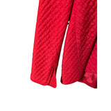 Ellen Tracy Red Quilted Wool-Silk Zip Jacket 20W