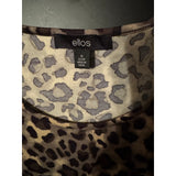 Ellos 1X (22–24) Leopard Print A-Line Knit Dress – Soft Stretch with ¾ Sleeves - Style Plus Consignment Boutique