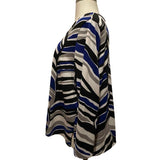 TanJay Long Sleeve Tunic Sweater Royal Blue, Black, White, With Silver Studes