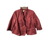 Nygard Ultra Suede Ruffle Jacket 20W – Wine, Princess Seams, Chic Fit
