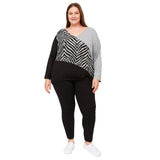 Absolutely Famous 3X Zebra Colorblock Knit Top NWT