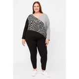 Absolutely Famous 3X Zebra Colorblock Knit Top NWT - Style Plus Consignment Boutique