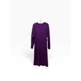 Coldwater Creek XL Rich Purple Ribbed Knit Midi Sweater Dress Stretch