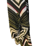 Unique Spectrum 3X High-Low Chevron Blouse with Faux Zipper Pocket