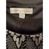 Sandra Darren Black & Silver Chevron Print Dress – Size 24W