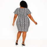 Symphony 3X Reptile Print Knot-Front Bodycon Dress