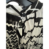 Lane Bryant Black White Geometric Sleeveless Pleated Top 14/16 - Style Plus Consignment Boutique