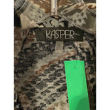 Kasper X Large Open Front Cardigan – Abstract Chocolate, Silver & Tan Print