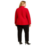 Ellen Tracy Red Quilted Wool-Silk Zip Jacket 20W
