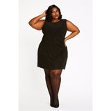 MSK Woman Black & Gold Glitter Stretch Cocktail Dress 24W