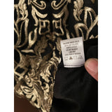 Prelude Black & Gold Metallic Embroidered Top with Bell Sleeves – Size Large