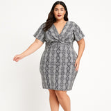 Symphony 2X Reptile Print Knot-Front Bodycon Dress