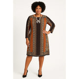 Avenue Boho Border Print Jersey Sheath Dress – Plus Size 26/28 - Style Plus Consignment Boutique