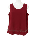 FAS Burgundy 3-Piece Georgette Evening Set –Plus Size 1X