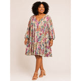 ODDI Boutique Floral Boho Babydoll Dress Plus Size 2X 100% Rayon