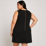 Olivia Matthews Black Nude Lazor Cutout Dress 3X – Plus Size Sleeveless Sheath