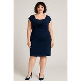 Jones New York Navy Draped Sequin Sheath Dress | Women’s 14 Misses