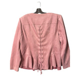 Lane Bryant Ultra Suede Peplum Jacket 24W Pink Zip Front