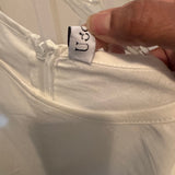 Uoozee XL White 100% Cotton Wide Leg Jumpsuit Hidden Zip Pockets