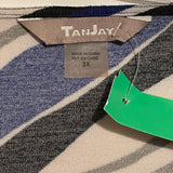 TanJay Long Sleeve Tunic Sweater Royal Blue, Black, White, With Silver Studes