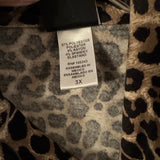 Bobeau 3X Leopard Animal Print Knit Jacket One Button Stretch Blazer