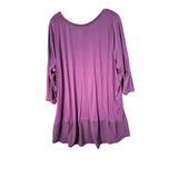 Lane Bryant Deep Purple Tunic Top with Chiffon Hem, Size 22–24