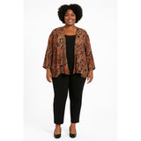 Ann Marshall 3X Travel Knit Jacket – Autumn Paisley Print, Plus Size 26-28