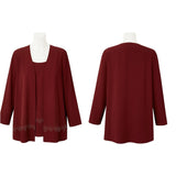 FAS Burgundy 3-Piece Georgette Evening Set –Plus Size 1X