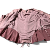 Lane Bryant Ultra Suede Peplum Jacket 24W Pink Zip Front