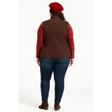 Salon Z Real Clothes Quilted Corduroy Vest Brown Size 16