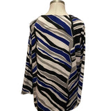 TanJay Long Sleeve Tunic Sweater Royal Blue, Black, White, With Silver Studes