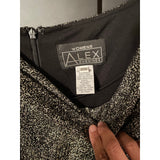 Alex Evenings Black & Bronze Embroidered Sequin Lace Overlay Dress 22W