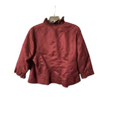 Nygard Ultra Suede Ruffle Jacket 20W – Wine, Princess Seams, Chic Fit